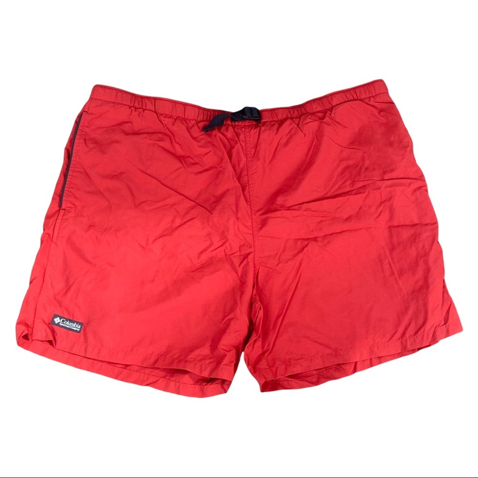 Columbia Red Mens Adjustable Waist Athletic Shorts