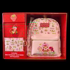 Strawberry Shortcake Mini Backpack Bundle includes Card Holder & Keychain