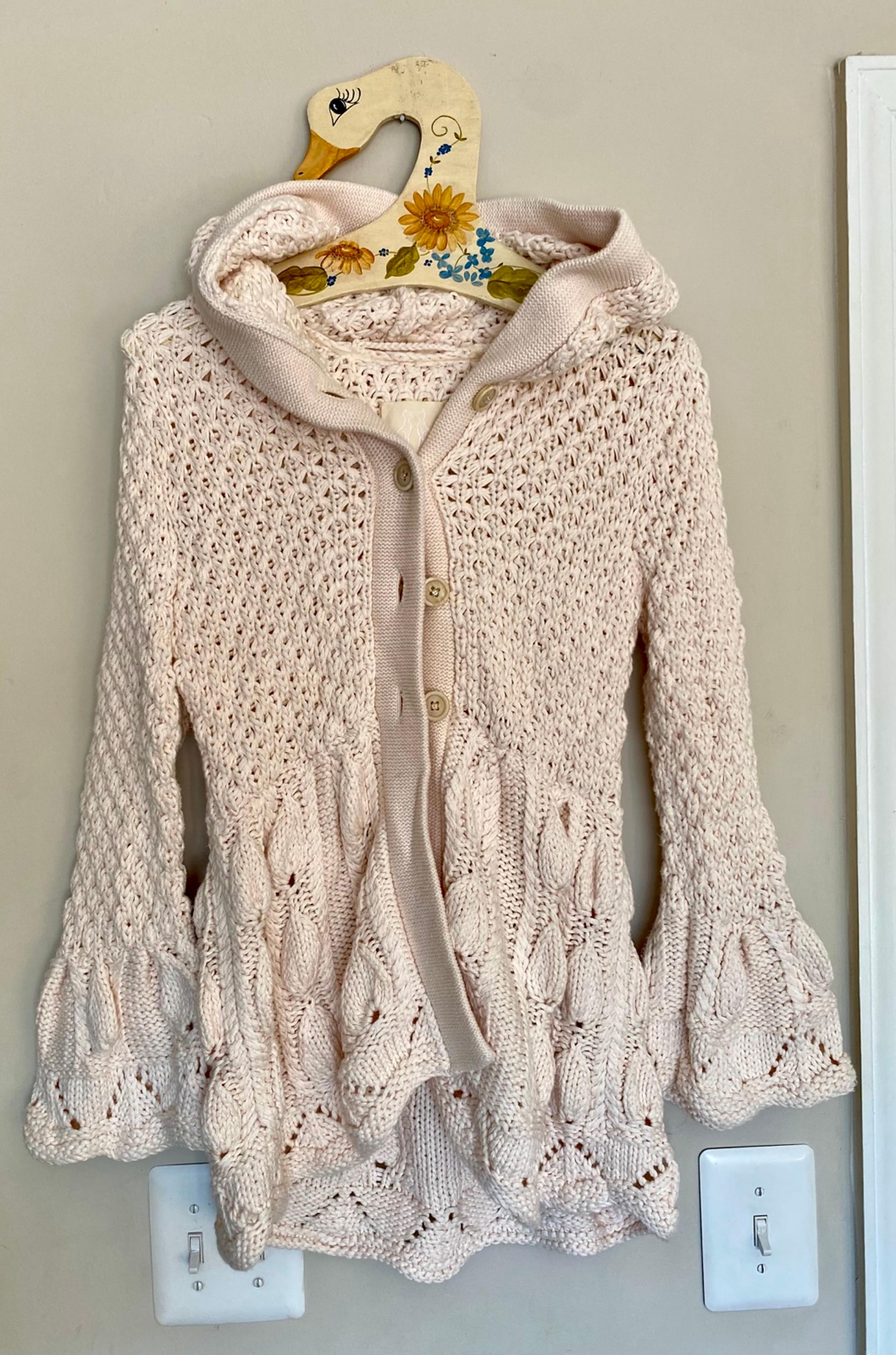 Rebecca Taylor cotton cashmere cardigan knit sweater boho romantic