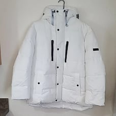 Michael Kors MK Travel Tech White Hooded Puffer Men's Mens Winter Coat Size XXL