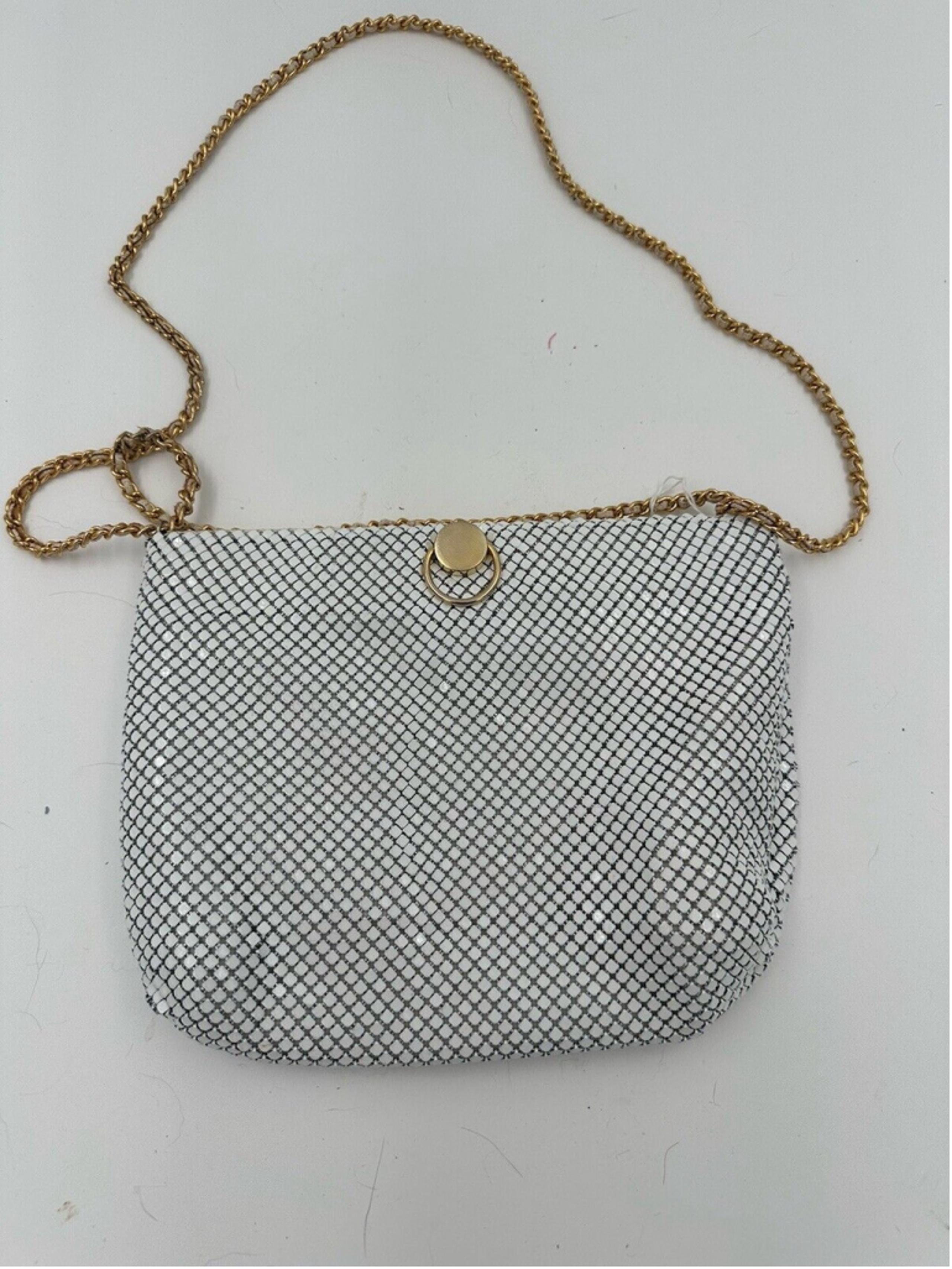 Vintage Bueno White Mesh Shoulder Satchel Bag Clutch Purse Handbag Evening Party