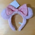 Tokyo Disney Resort Minnie Pink Fluffy Ears with Sequins Bow Headband