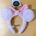 Tokyo Disney Resort Minnie Pink Fluffy Ears with Sequins Bow Headband