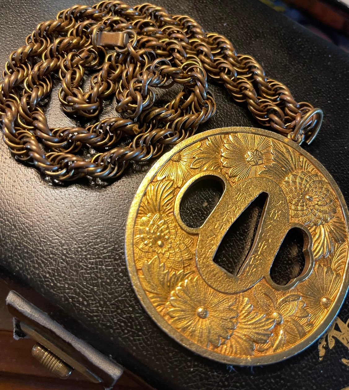 Vintage Alva Museum Replica Tsuba Pendant