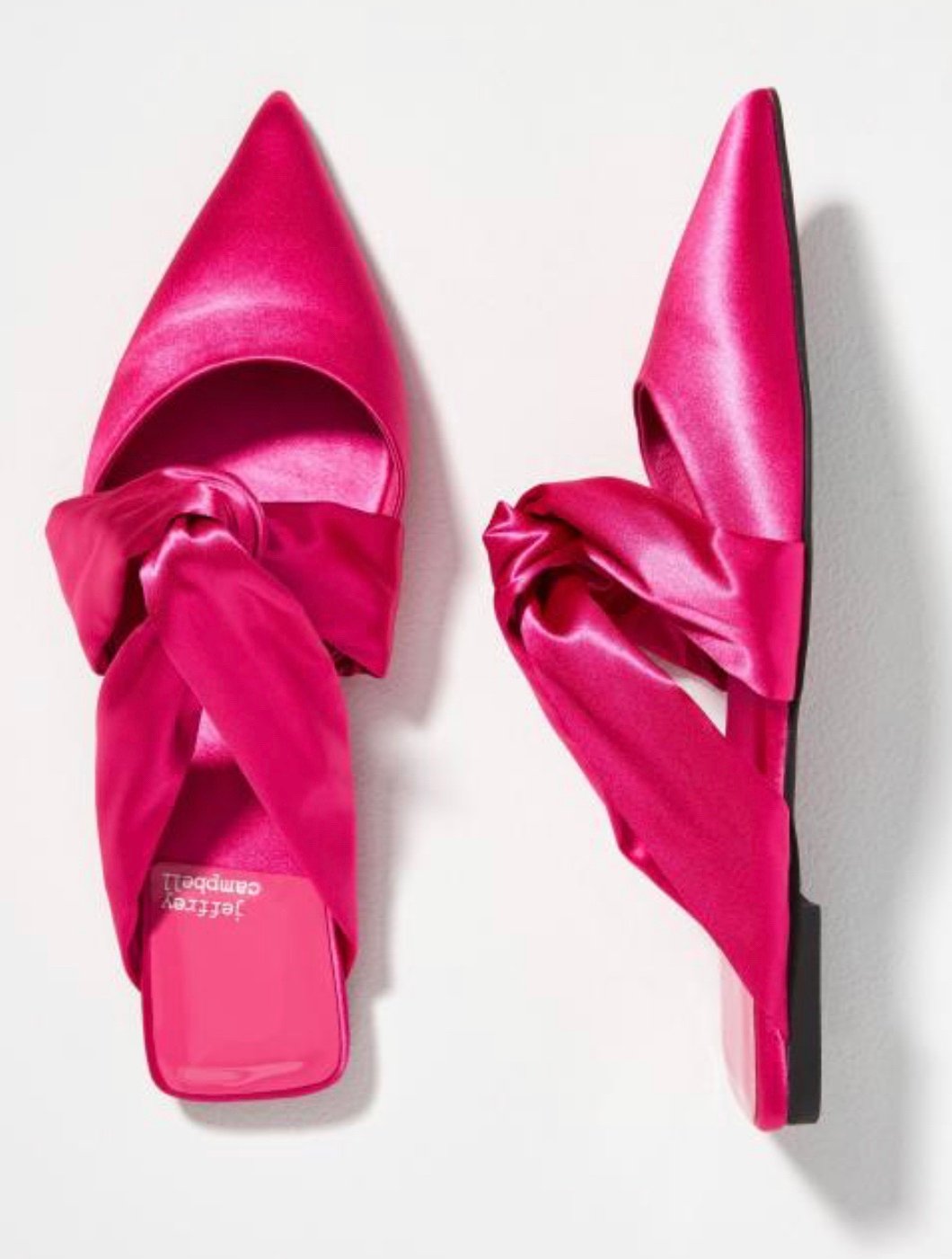 Jeffrey Campbell Tied Down Mule Fuchsia Satin