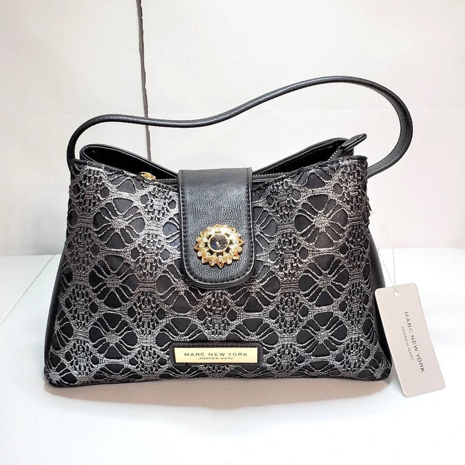 Marc New York Embellished Metallic Lace Satchel