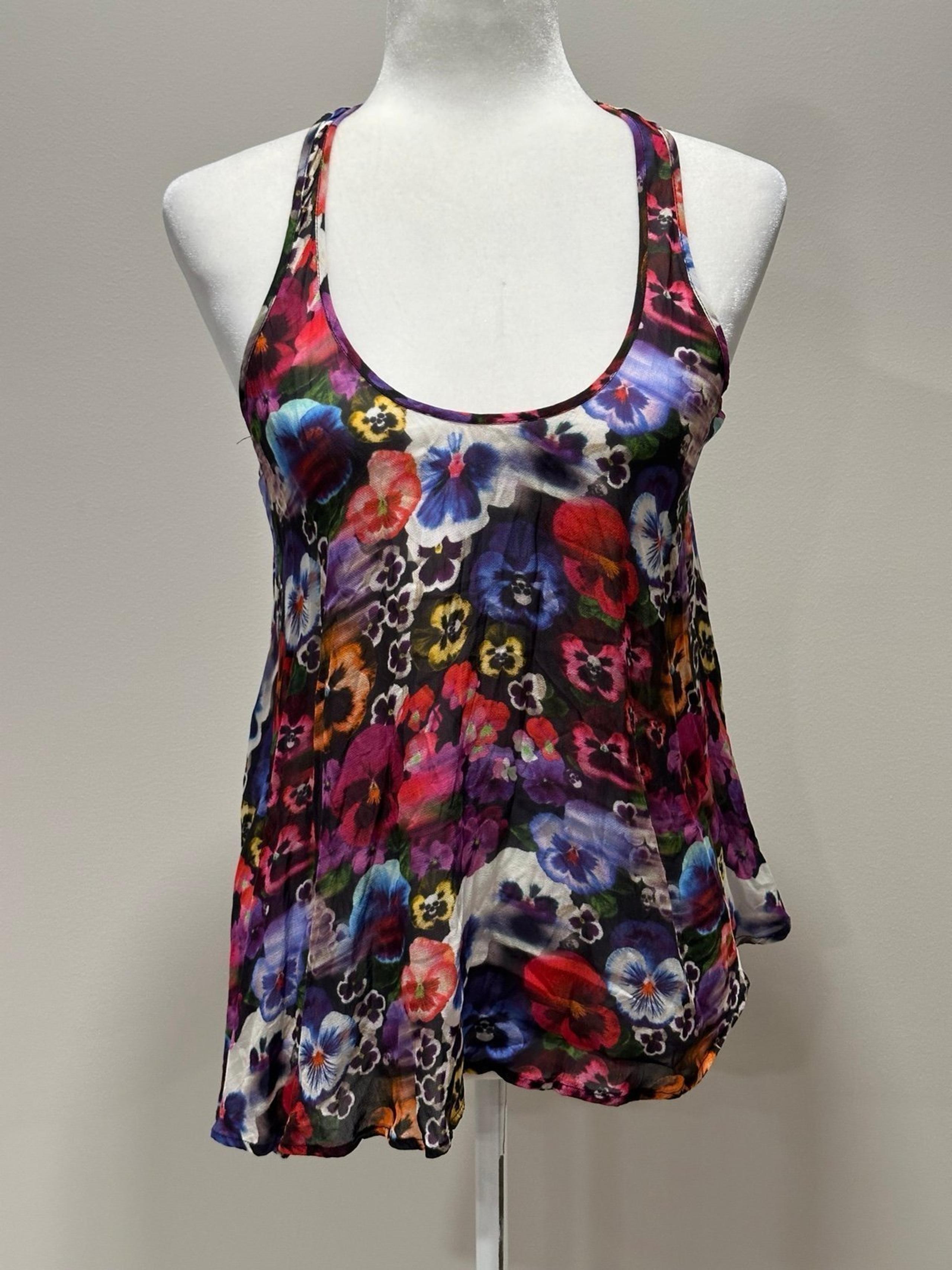 TOPSHOP "Day of the Dead" Women’s Floral/Skull Print Tank Top Size 2