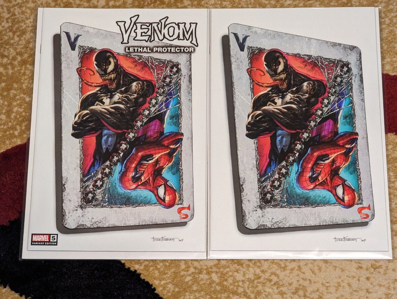 VENOM LETHAL PROTECTOR #5 TYLER KIRKHAM Variant Set Trade Dress & Virgin NM