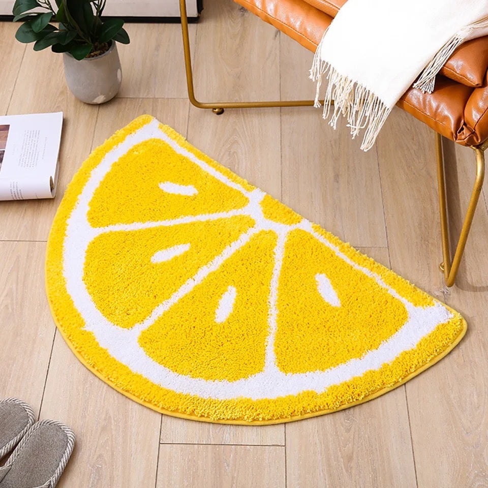 Lemon unique and fluffy bathroom rug