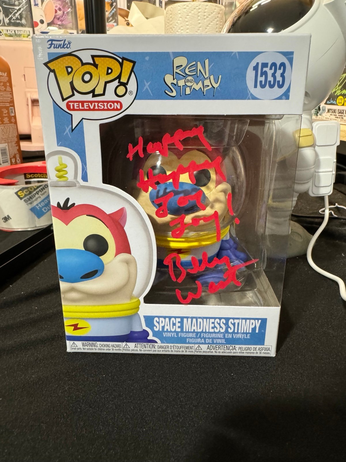 Space Madness Stimpy Autographed/Quoted funko pop #1533