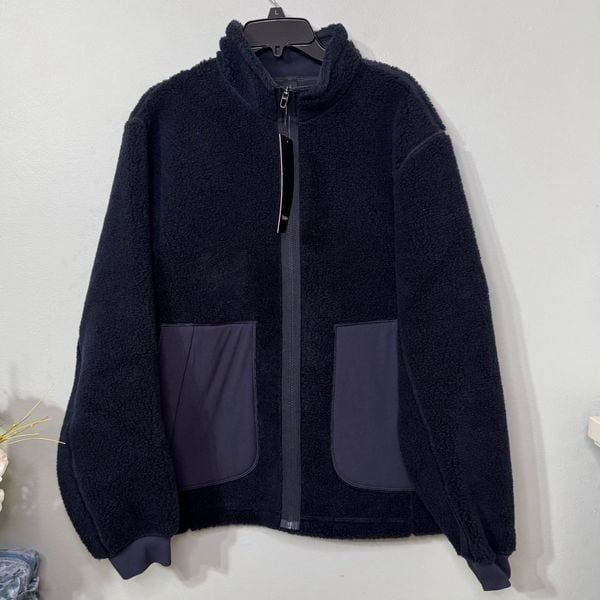 Mens Lululemon High Pile Fleece Full Zip Jacket Black Night XL NWT
