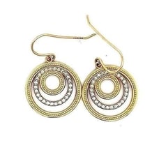 Ladies 14k 3-Circles Dangle Earrings