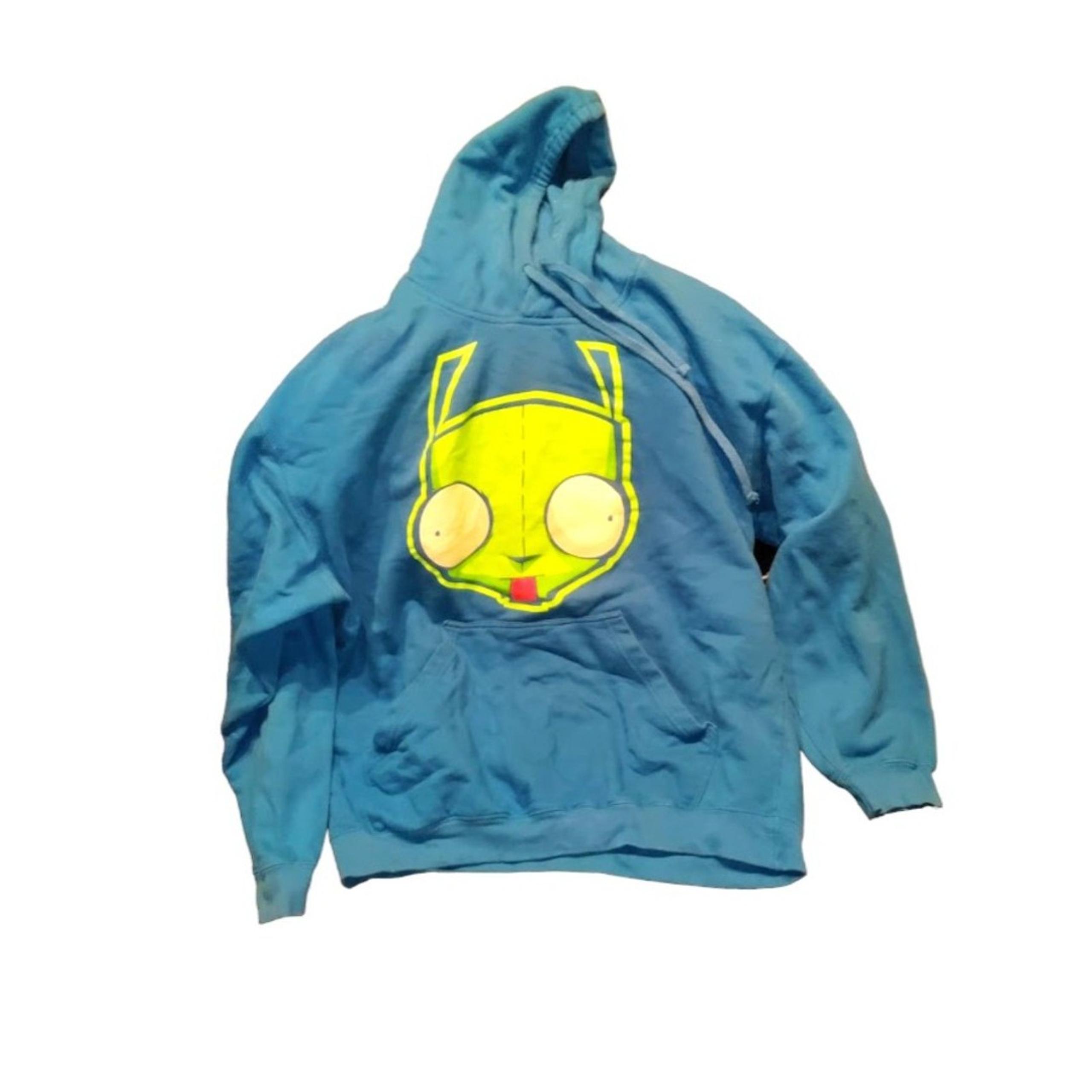 Y2K Invader Zim Women's (L) Doom Doom Doom Blue Alien Hoodie Scene Kid Mallgoth