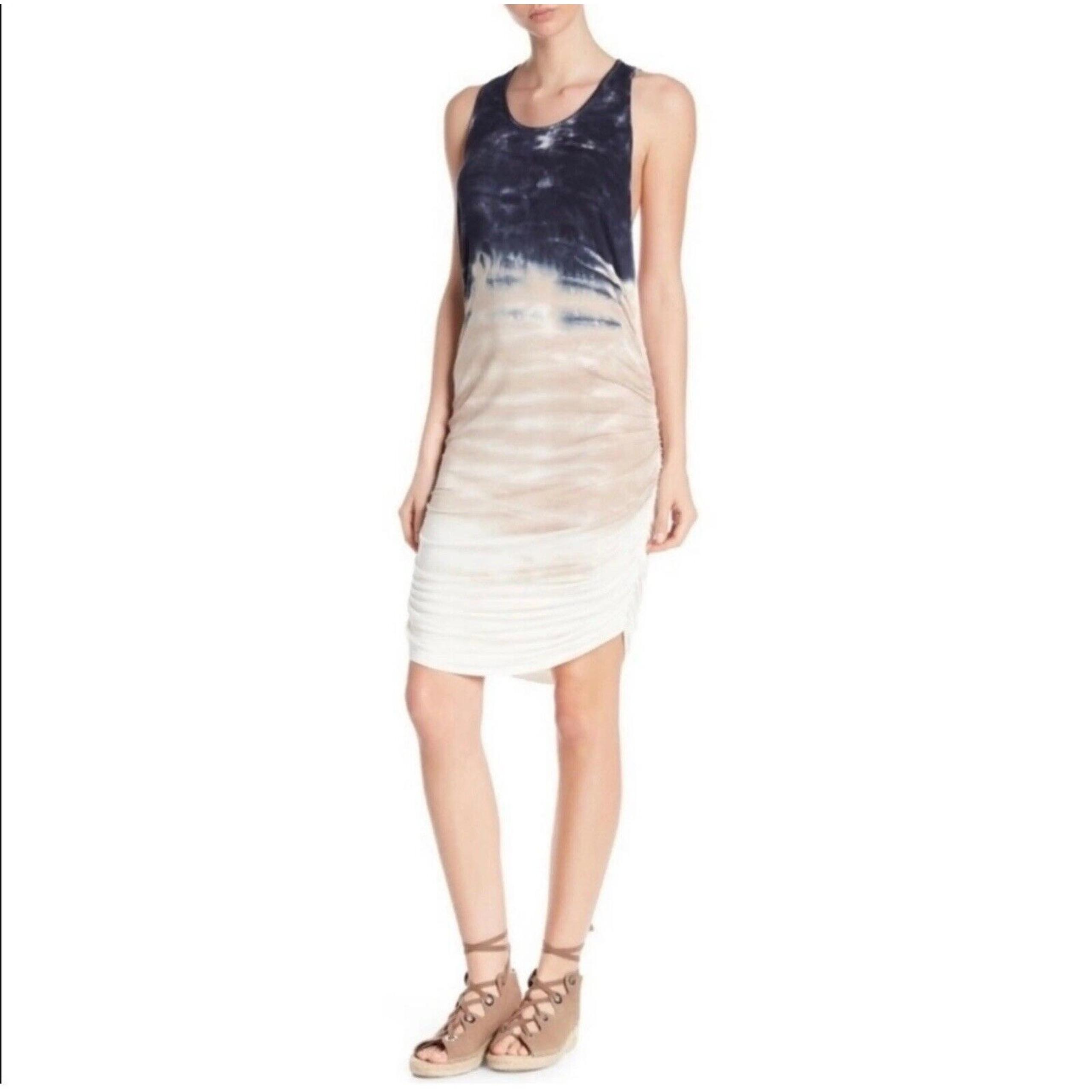 Young Fabulous & Broke Women’s Small Ruched Tie-Dye Midi Dress Racerback
