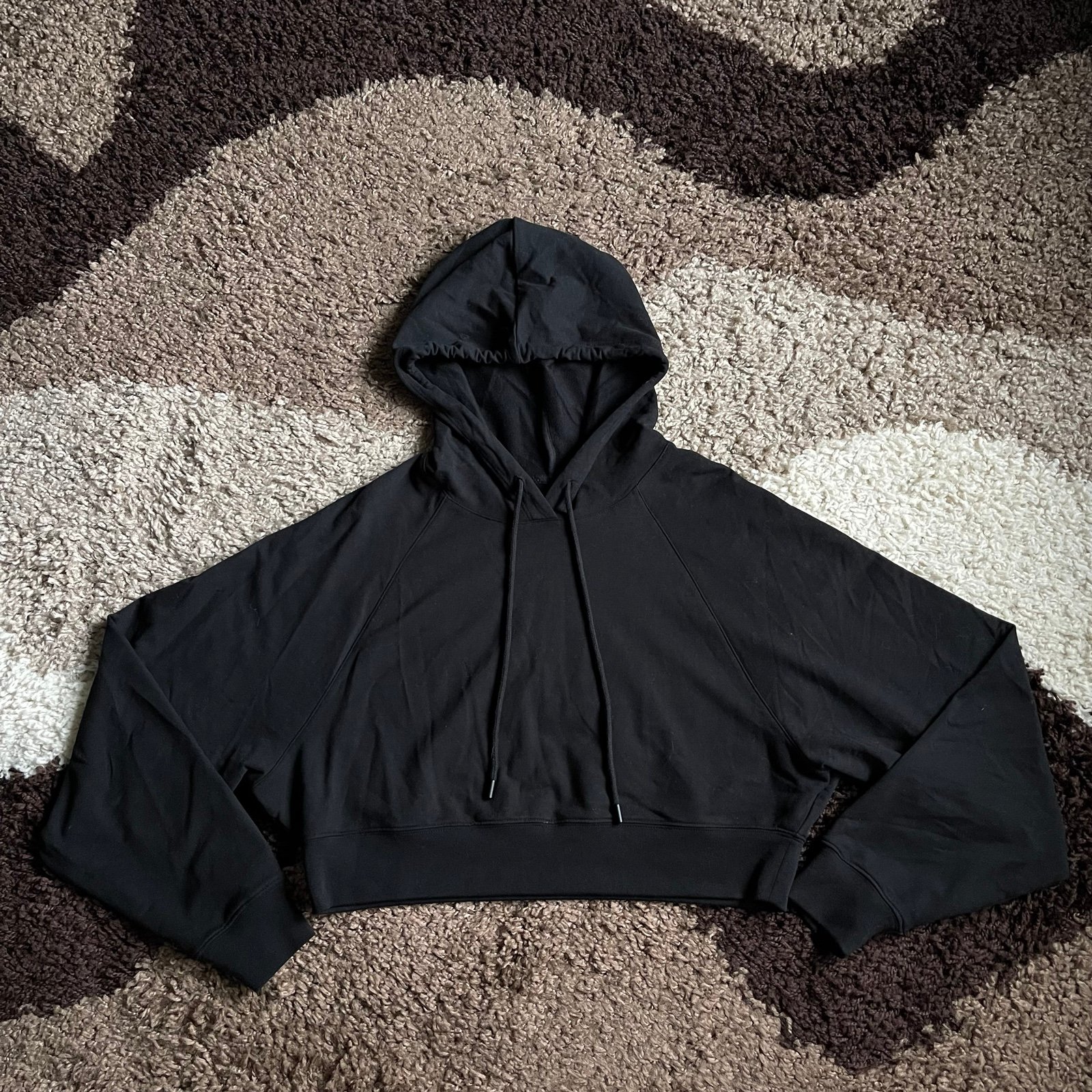 Alo Yoga Cropped Double Take Hoodie Sz M In Black