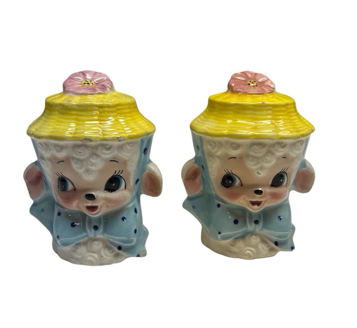 Vtg Royal Sealy Brinnco Anthropomorphic Lamb Salt & Pepper Shakers Japan 4”