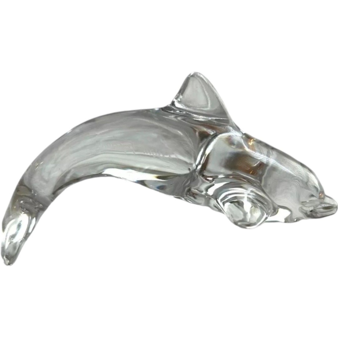 Vintage Daum Fine Crystal Dolphin Sculpture ~ 4.75 h