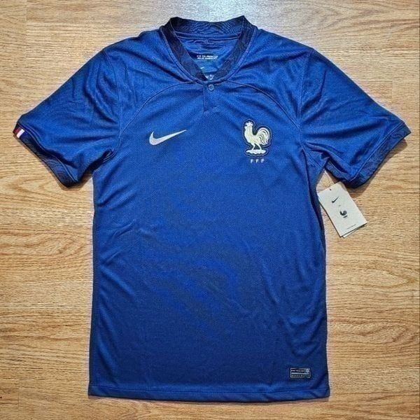 Nike France 2022 World Cup Home Jersey Small S Navy Gold Mbappe Soccer Dri-Fit