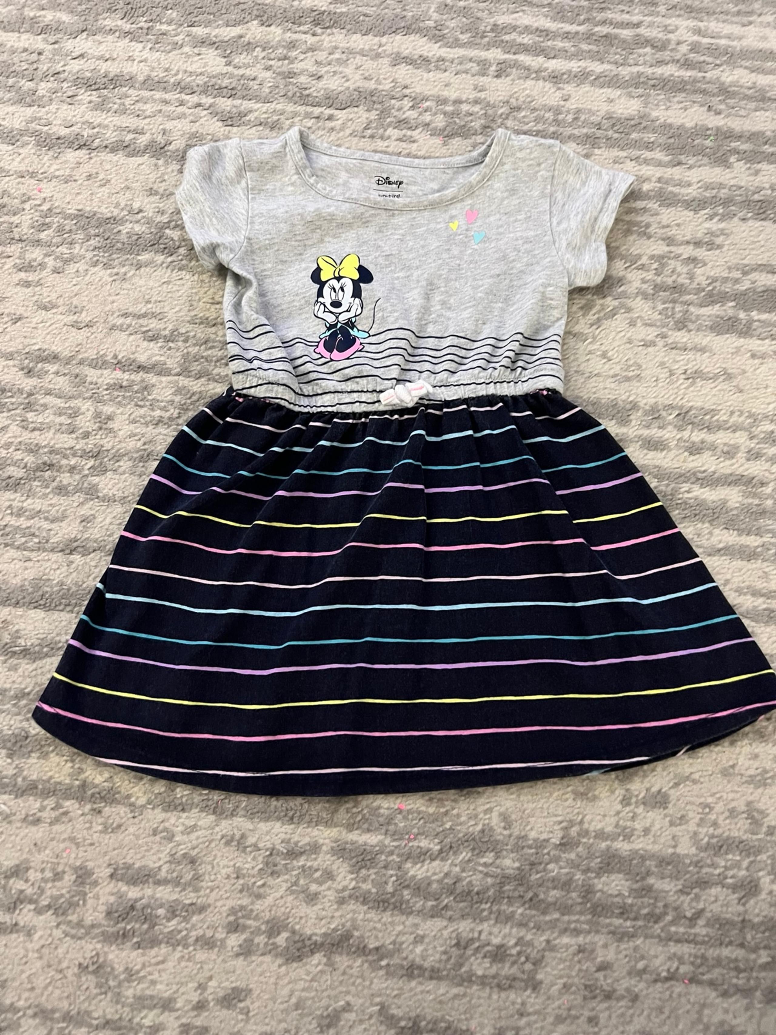Minnie Mouse 3T gray and striped dress