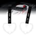NEW 2PCS BARBED WIRE WHITE JDM TSURIKAWA RING BLACK Handle Strap Drift Charm