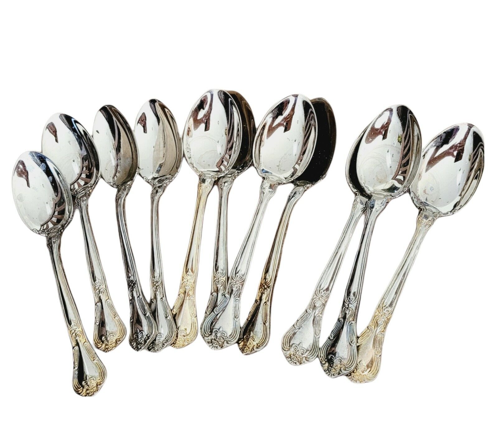 SET 11 Teaspoons, Grandmaster by GODINGER Silverplate Vintage Spoons