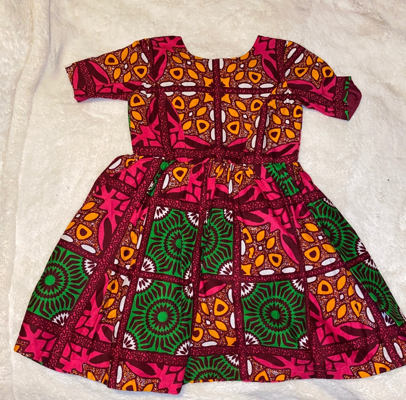 Pink African Ankara Girl Dress