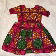 Pink African Ankara Girl Dress