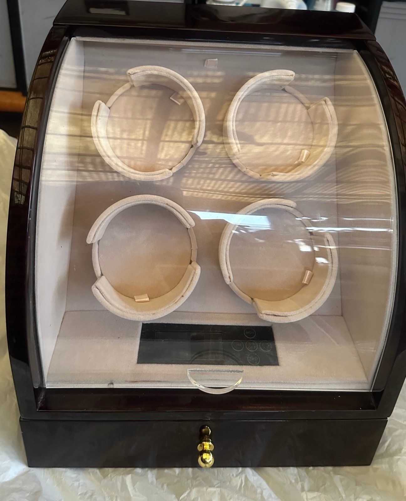 CHIYODA rotate-able Watch Winder for 4 Watches + 3 Storage