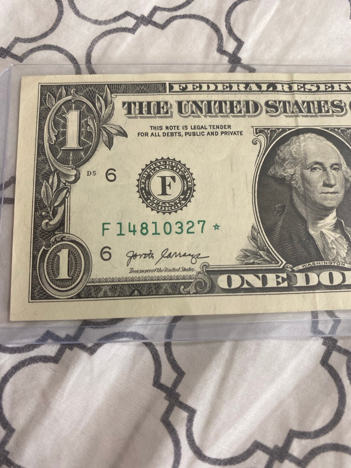 1 Dollar Bill Star Note