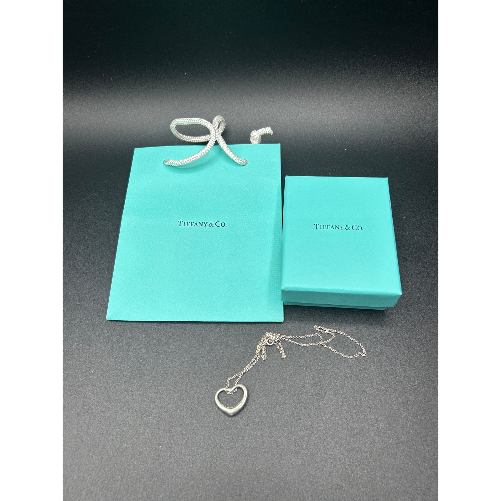Tiffany and Co. Peretti .925 sterling silver necklace with box and bag