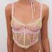 For Love and lemons floral frenzy bustier Pastel yellow top