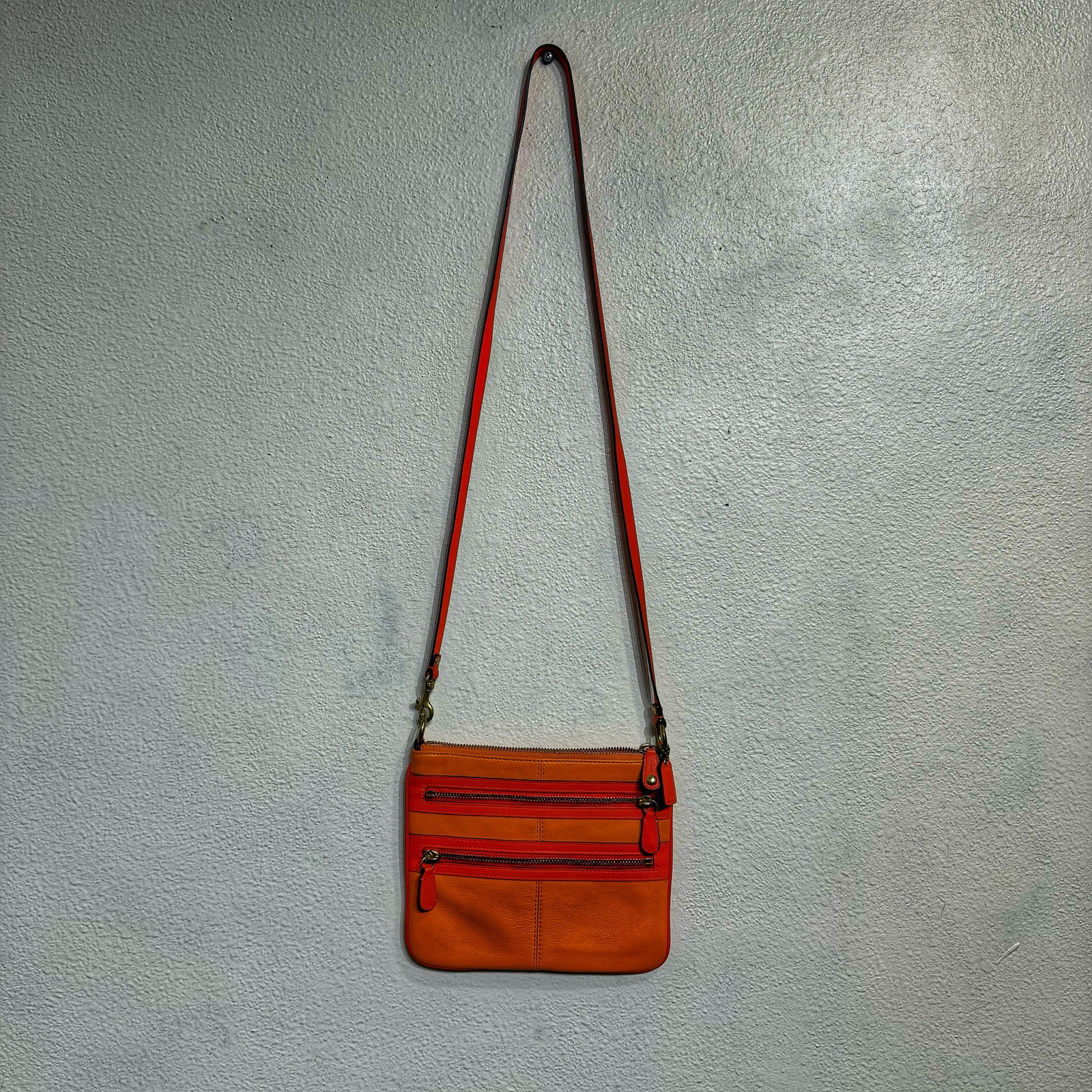 Coach Tangerine Orange Leather Crossbody Bag