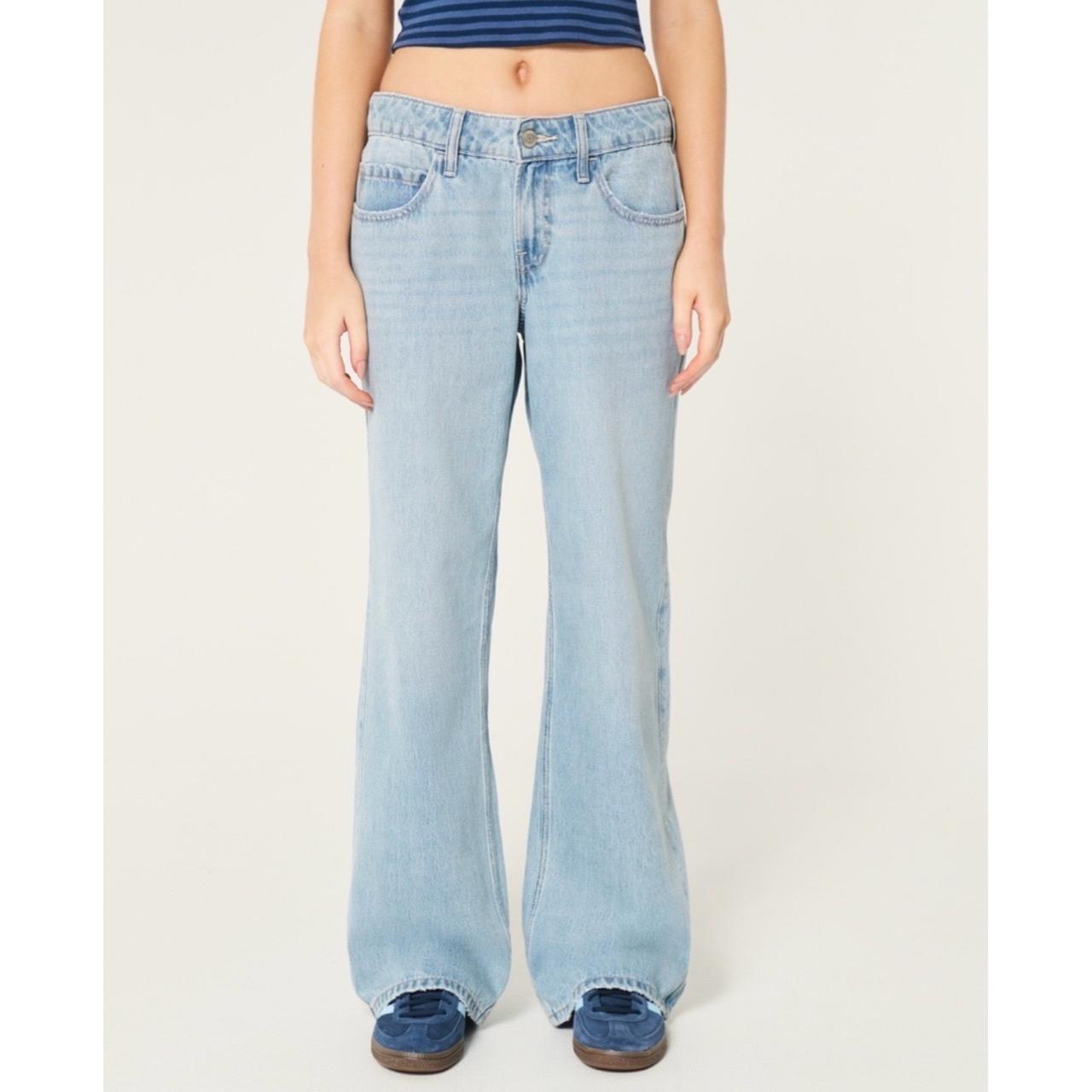 Hollister Women’s Low-Rise Light Wash Baggy Jeans-Size 10R|30W