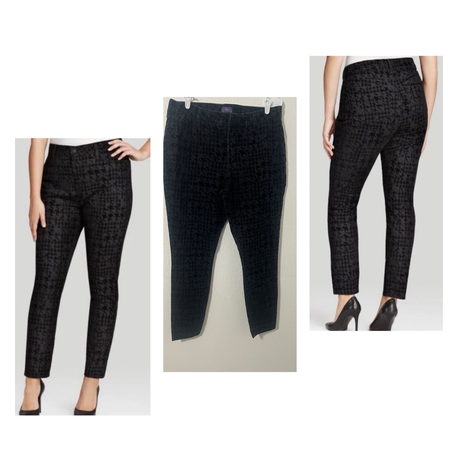 NYDJ Not Your Daughter Jean Sz 14 Super Skinny Lift Tuck Technology Houndstooth