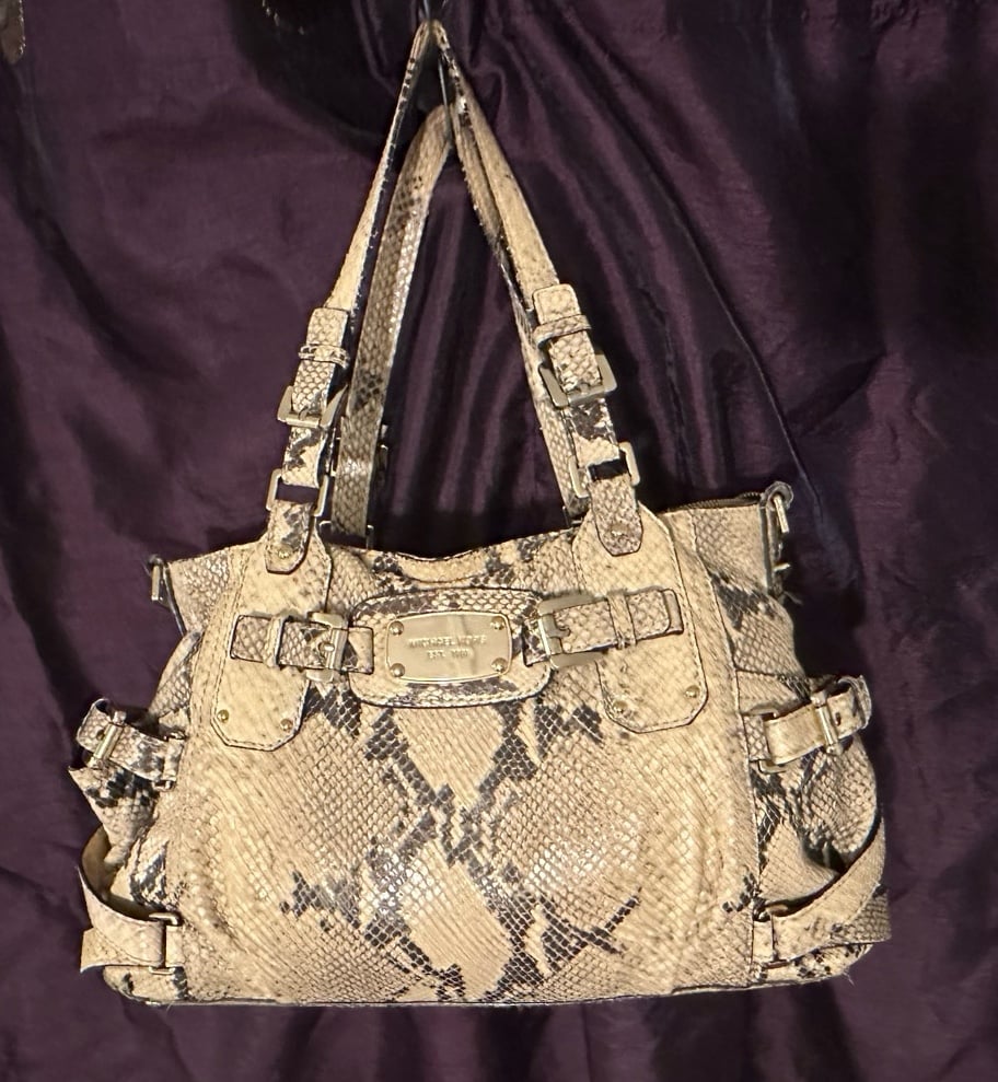 Michael Kors snake print tote satchel crossbody Bag *BSC