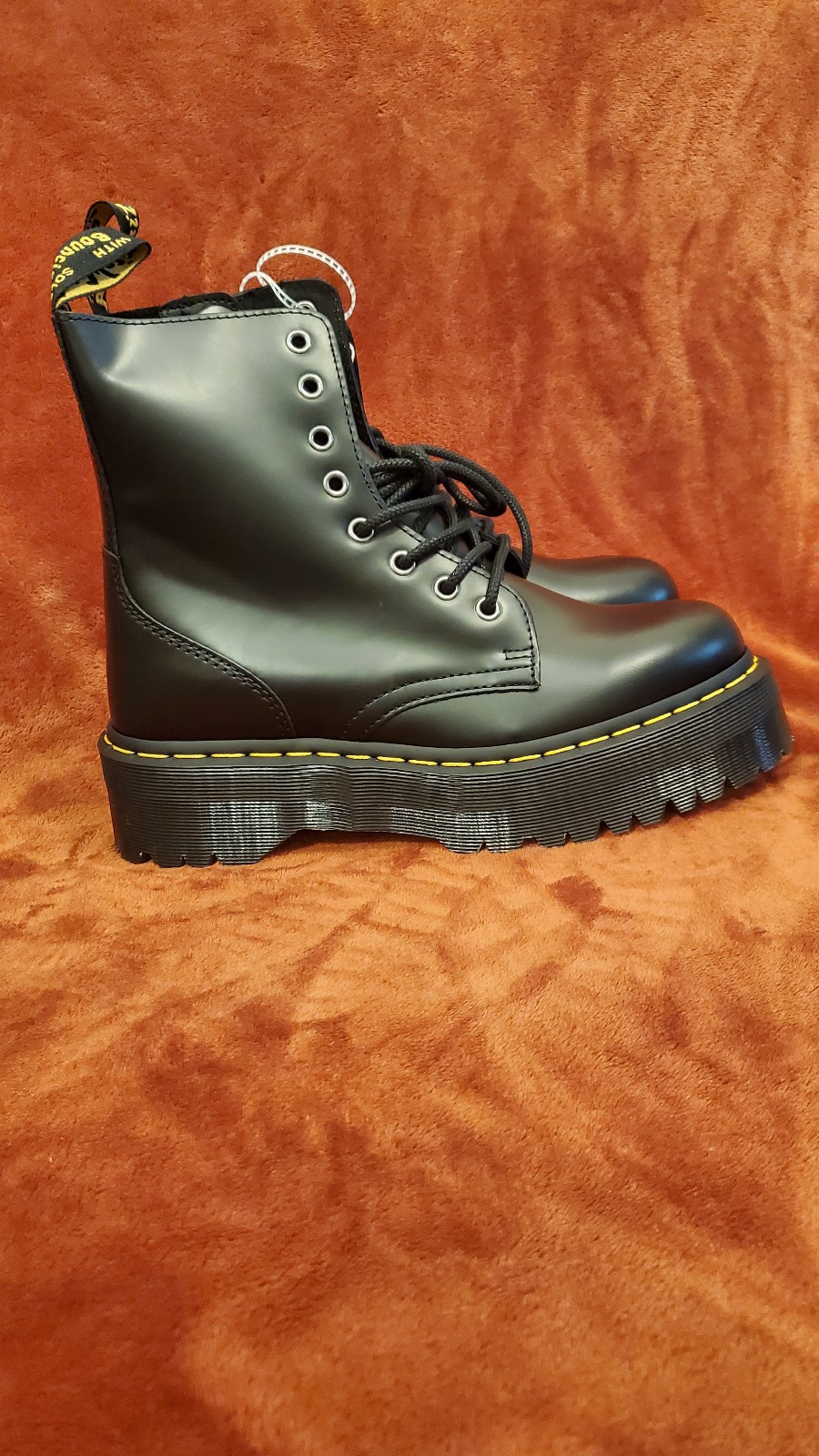NEW DR MARTENS BLACK LEATHER PLATFORM BOOTS (JADON)