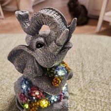 Womens Gifts Solar Statues for Garden Decor, Outdoor Elephant Sculptures