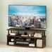Jaya Large Entertainment Center Stand Unit/TV for up to 55 inch, Amber Pine/Blac