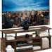 Jaya Large Entertainment Center Stand Unit/TV for up to 55 inch, Amber Pine/Blac