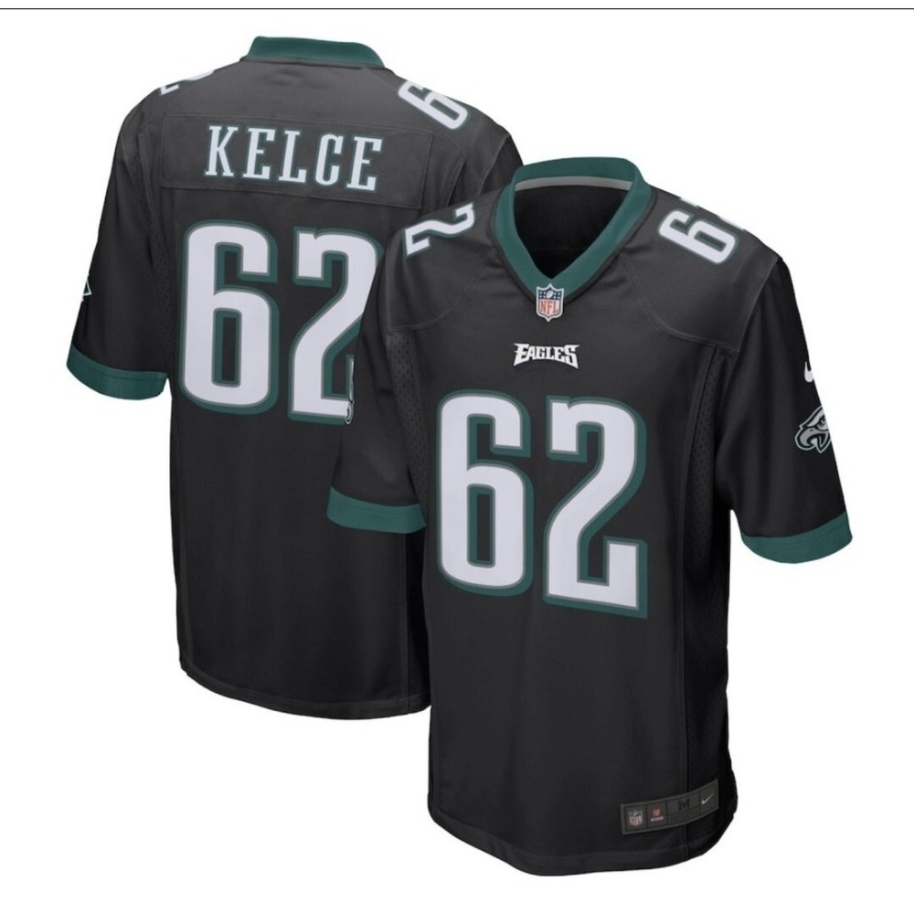 Men's Nike Jason Kelce Black Philadelphia Eagles Game Jersey Large NWT