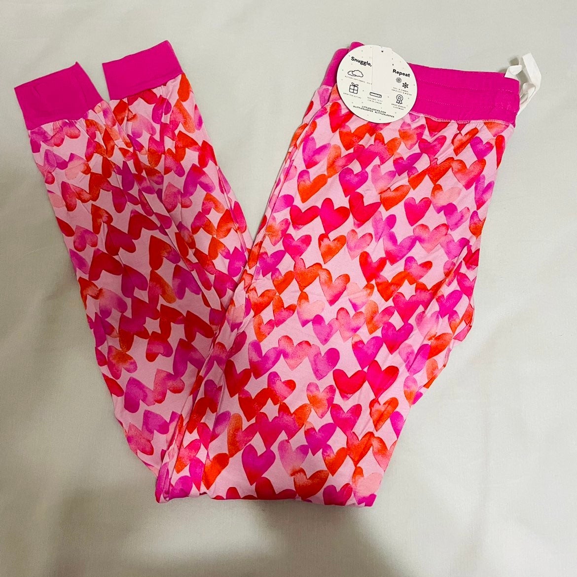 Little sleepies LS Pink Watercolor Hearts Women's Pajama Pants XS X-Small NWT