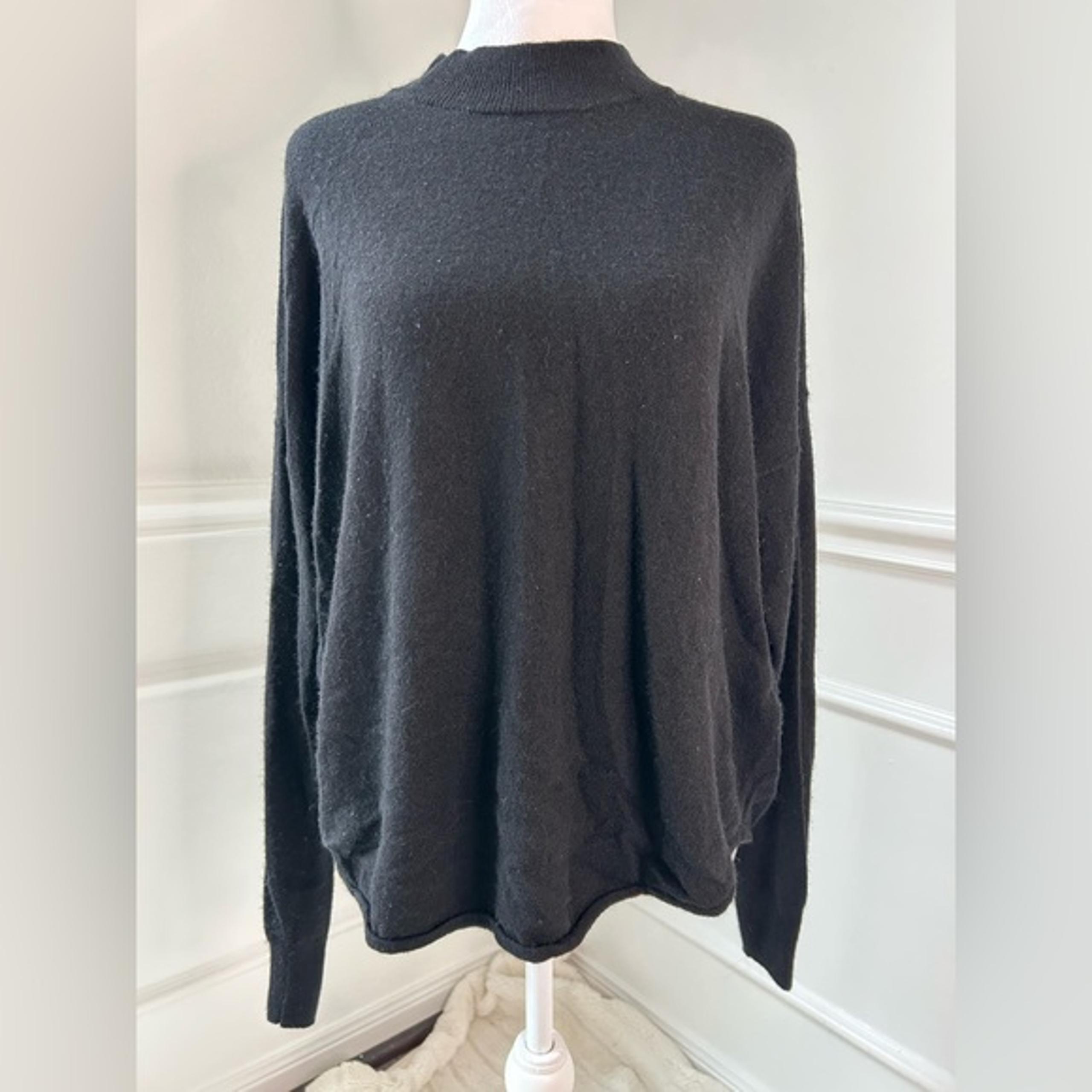 Madewell Black Crew Neck Sweater with Long Sleeves, sz L