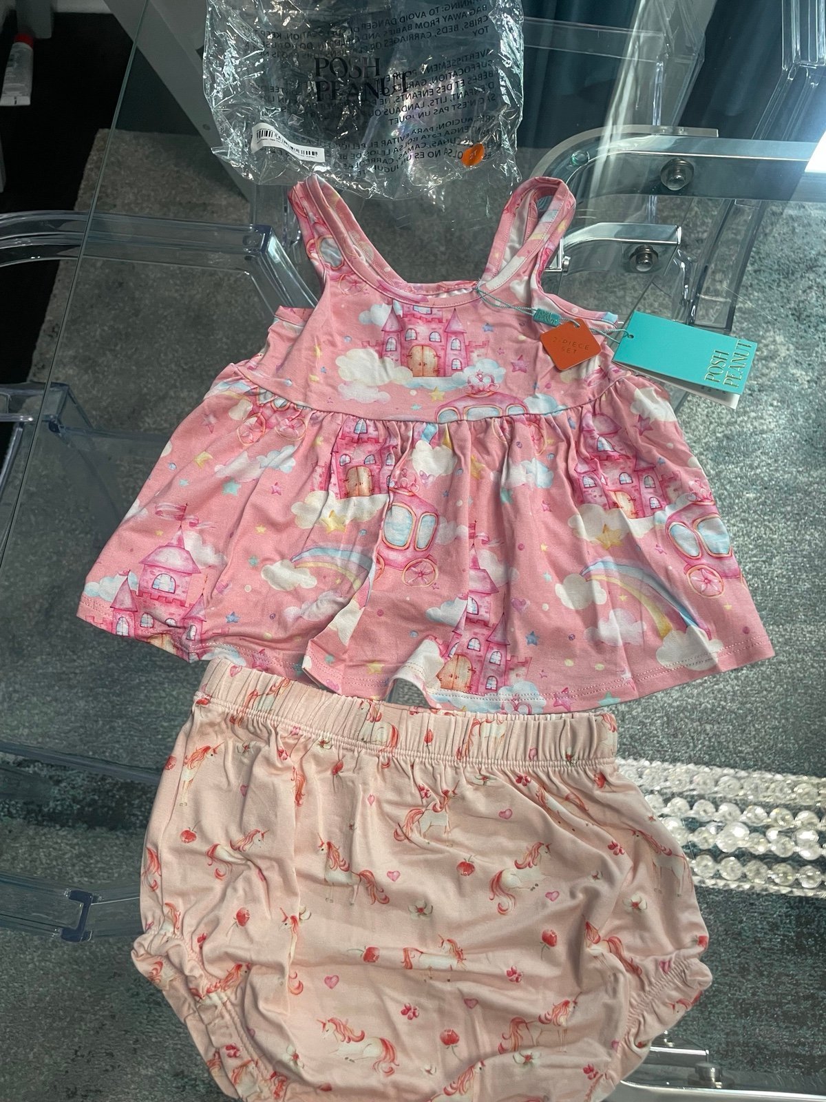 Posh peanut castle Bummie set 2T NWT