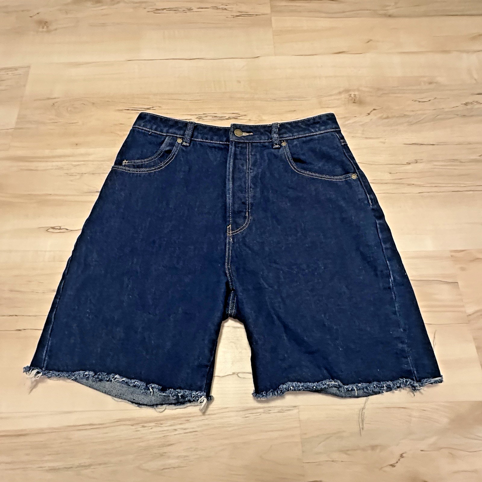 Rolla's Women 12 Shorts Cotton Classic Straight High Rise Cutoff June Blue