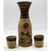 Pacific Stoneware Wine Carafe/Decanter & 2 Cups Signed B Welsh