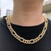 24 Mens 4ct Diamond 14K Gold Figaro Chain Link Necklace 4 ct 14 Karat Silver 24