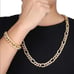 24 Mens 4ct Diamond 14K Gold Figaro Chain Link Necklace 4 ct 14 Karat Silver 24