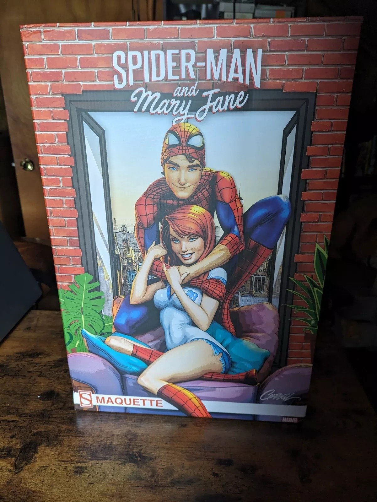 Spider-Man & Mary Jane Maquette Statue Sideshow Collectibles J. Scott Campbell