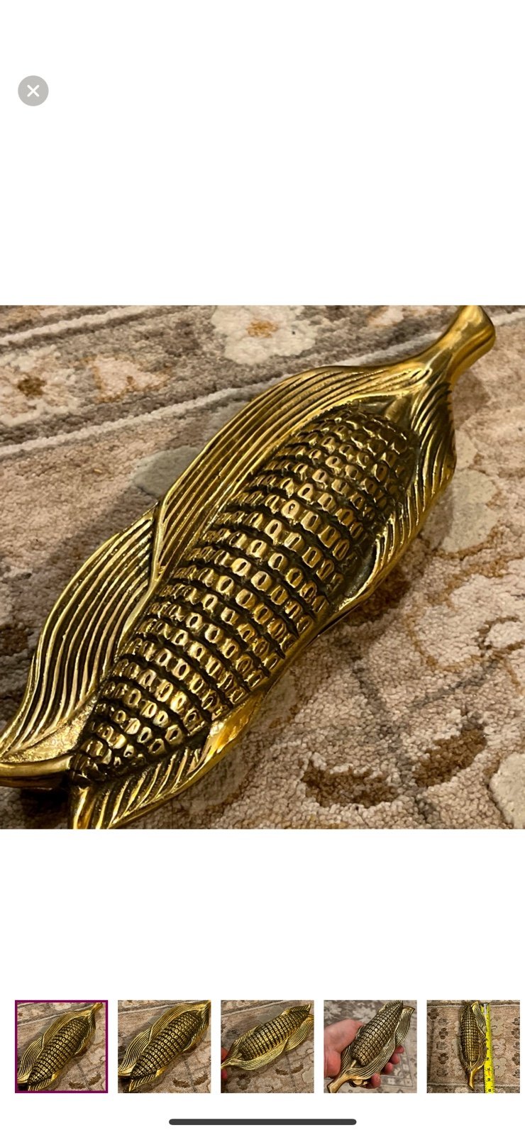 Vintage Brass Corn Husk Door Knocker