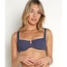 L*Space Camellia Bikini Top in Slate Blue/Gray Size D NWT Underwire